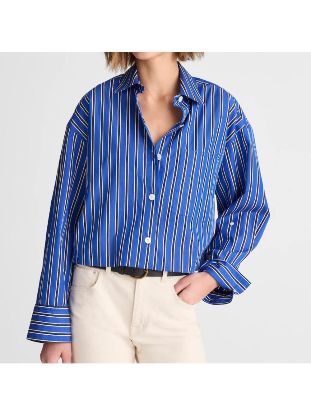 Madewell Blue Striped Button-Down Shirt